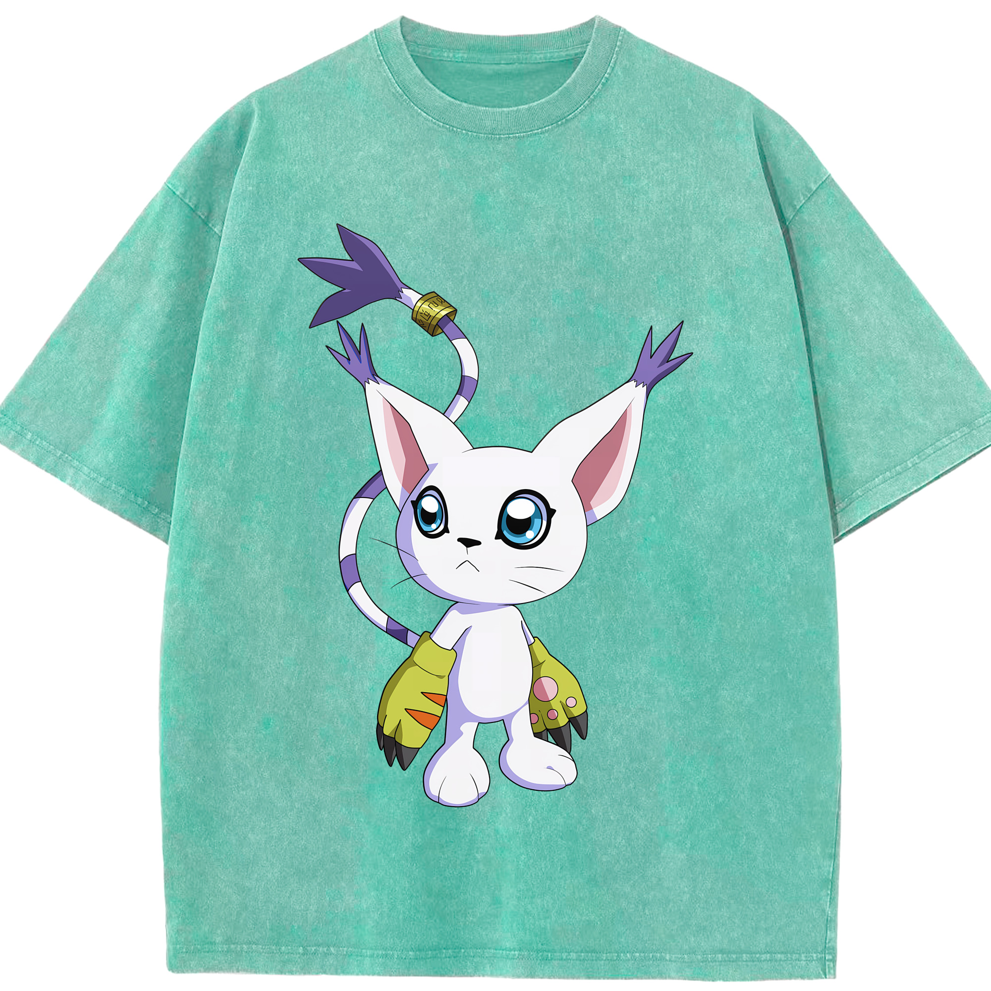 （画像用） Digimon デジタルモンスター/デジモン 綿100% ヴィンテージ風 半袖Tシャツ（フロントプリント）